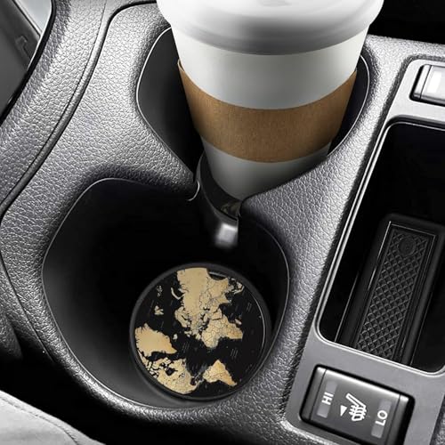 Portavasos para coches con diseño de mapa mundial, pack de 2 miniatura 6
