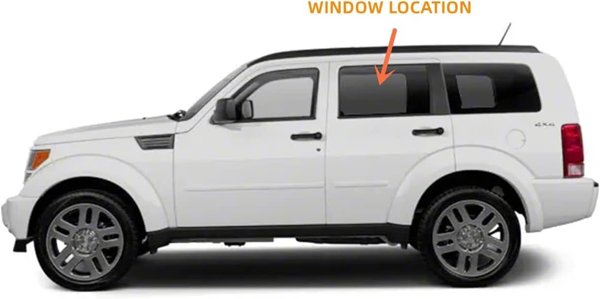 Driver/Left Side Rear Door Window Glass Replacement For Dodge Nitro 4 Door Utility 2007-2011