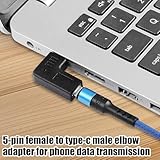 USB Adapter | Right Angle Data Transmission Adapter | USB 5 Pin Female Charger Connector - for Laptop Computer Monitor Cell Phone Tablet Camera GPS Travel Car - Image 5