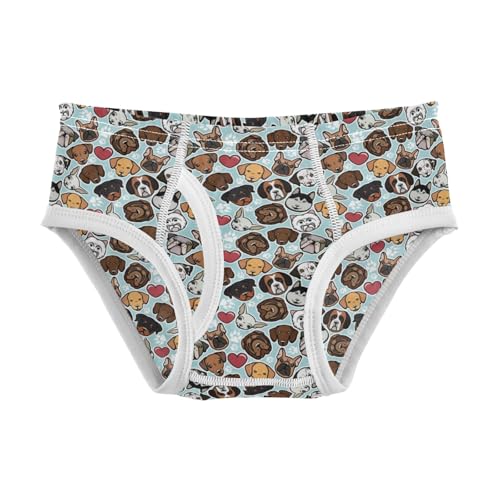 Boys' Exclusive Briefs Toddler Underwear 95% Combed Cotton Boxerbriefs 2T Dog Face Repeat Pattern 96