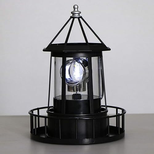 Miniatura 4 de Cabilock Lámpara de torre de faro giratorio LED, lámpara de torre de faro resistente al agua, adorno para jardín y patio, decoración al aire libre