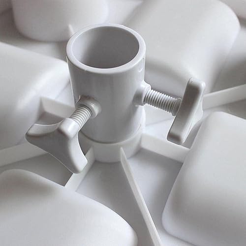 Miniatura 6 de HEEPDD Mesa de sombrilla de playa para exteriores, sombrillas de plástico y sombrillas, bandeja redonda para aperitivos con 4 portavasos y 4