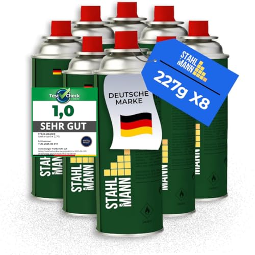STAHLMANN® Gaskartuschen 227g [Made in EU] – Butangas Kartusche mit...