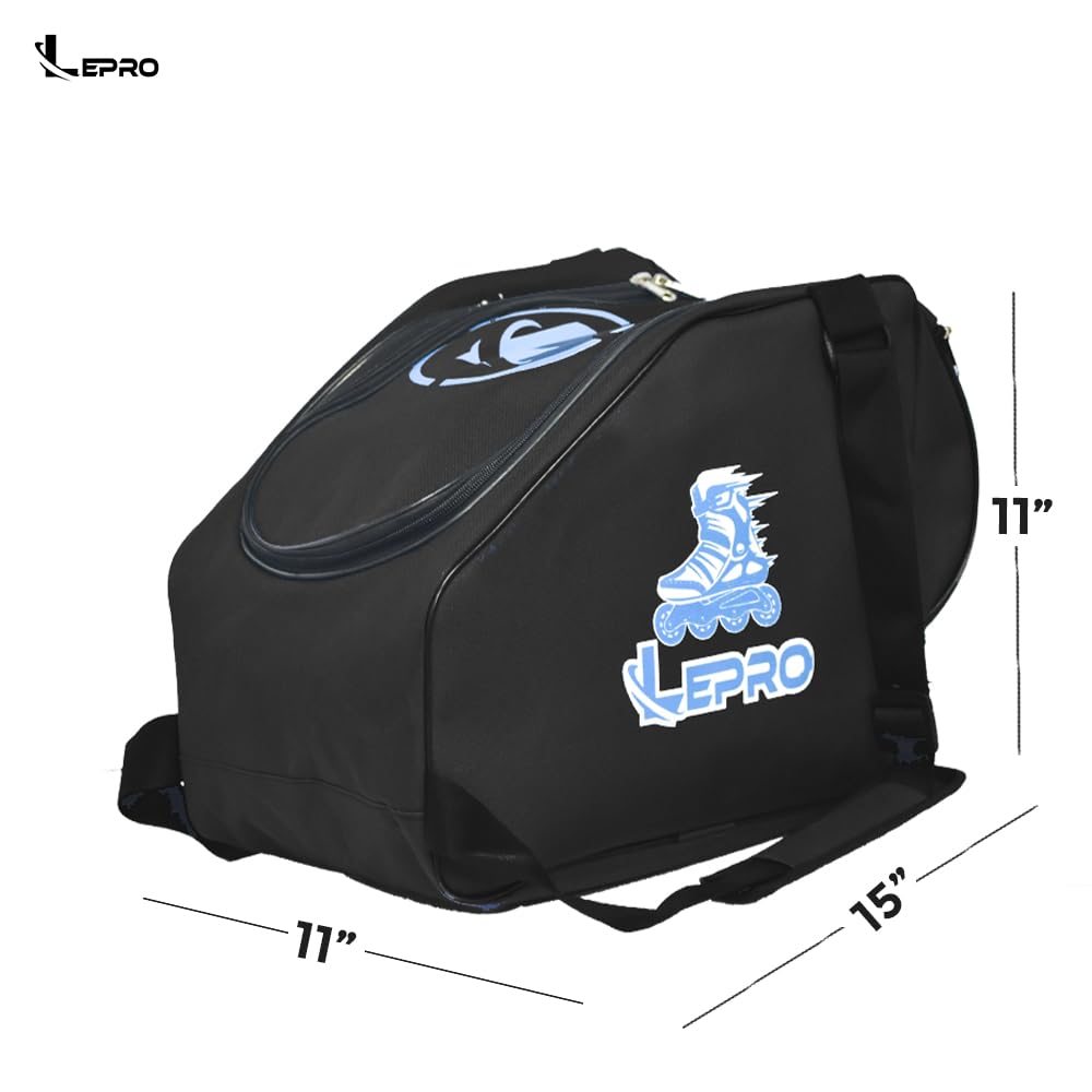 LEPRO Skate Bag | Premium Roller Skating Bag with Adjustable Shoulder Strap for Youth and Adults (Black) 4