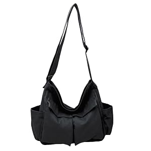 Cute Canvas Tote Bag for School Work Travel Large Crossbody Messenger Bag Laptop Shoulder Bag