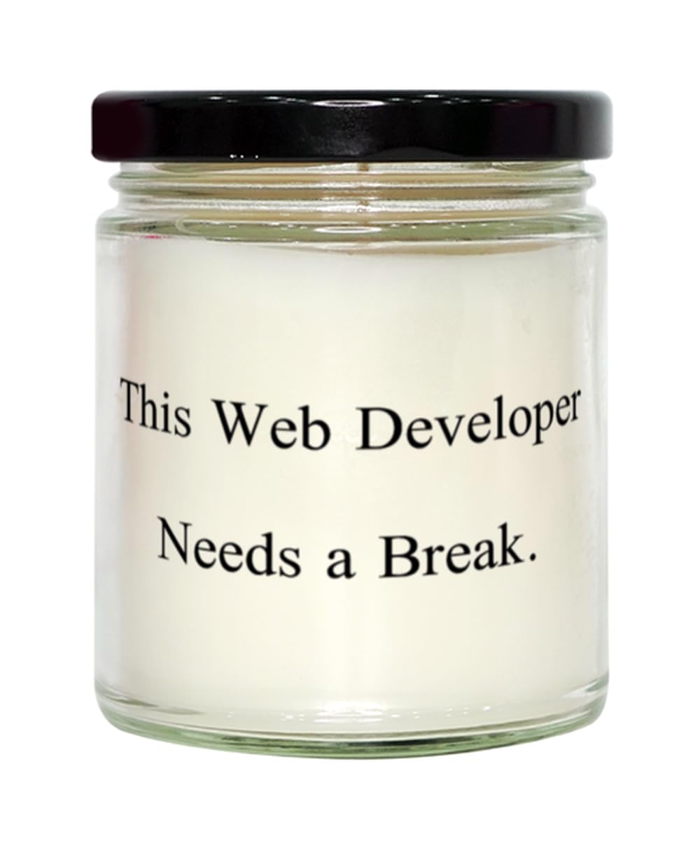 Inappropriate Web Developer Scent Candle, This Web Developer Needs a Break, Present for Coworkers, Useful Gifts from Boss