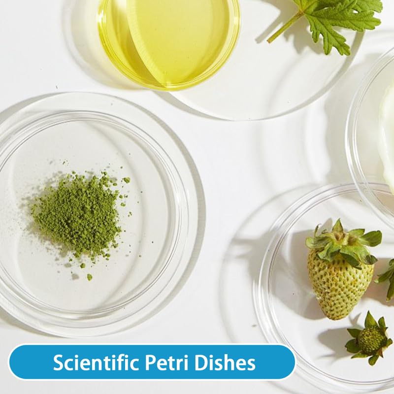 Hamiggaa 30Pack 90 x 15mm Plastic Petri Dishes,Culture Dishes with Lids for School,Laboratories,Clear Petri Dish for Themed Party