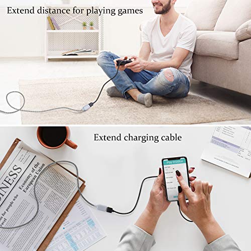 Usb Extension Cable, Okray 2Pack 6Ft Type A Male To A Female Usb 2.0 Extension Cable Data Transfer Extender Cord Nylon Braided With Gold-Plated Connector For Usb Flash Drive/Hard Drive,Printer (White) #TOP3