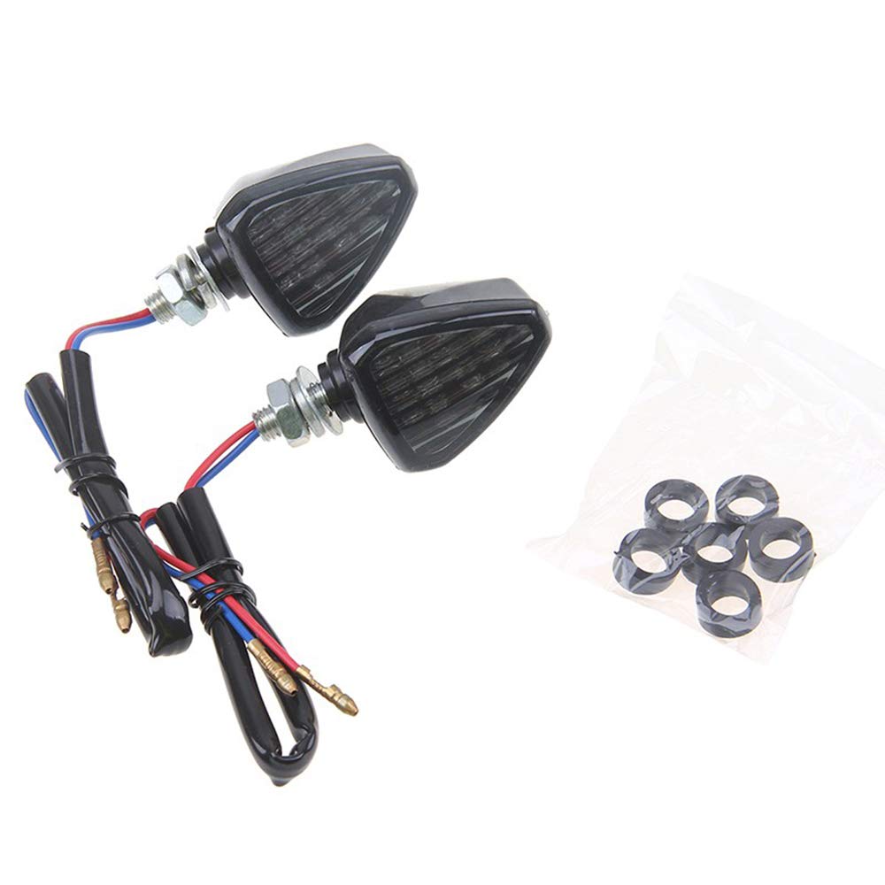 2 Clignotants Moto LED Ambre - Feux Tournants étanches 12V, 15 LED, Pour Scooter, Quad, Custom, Off-road