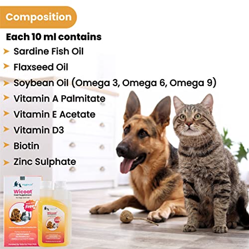 WIGGLES-Wicoat-Dog-Skin-Coat-Supplement-Syrup-Cat-250ml-Multivitamins-Itchy-Dry-Skin-Care-Treatment-Sardine-Fish-Oil-Flaxseed-Oil-Soybean-Oil
