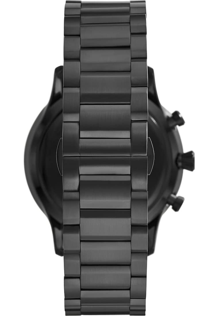 Emporio Armani chronograf męski, Schwartzes stal szlachetna, Rozmiar uniwersalny, Pasek