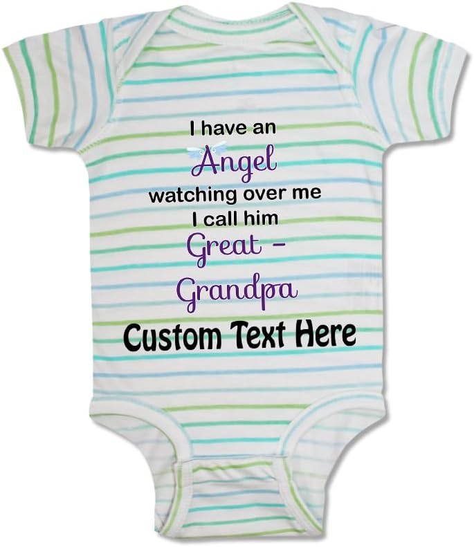 Cute Rascals Baby Bodysuit I Have An Angel Watching over Me. I Call Him Great Grandpa Funny Cotton