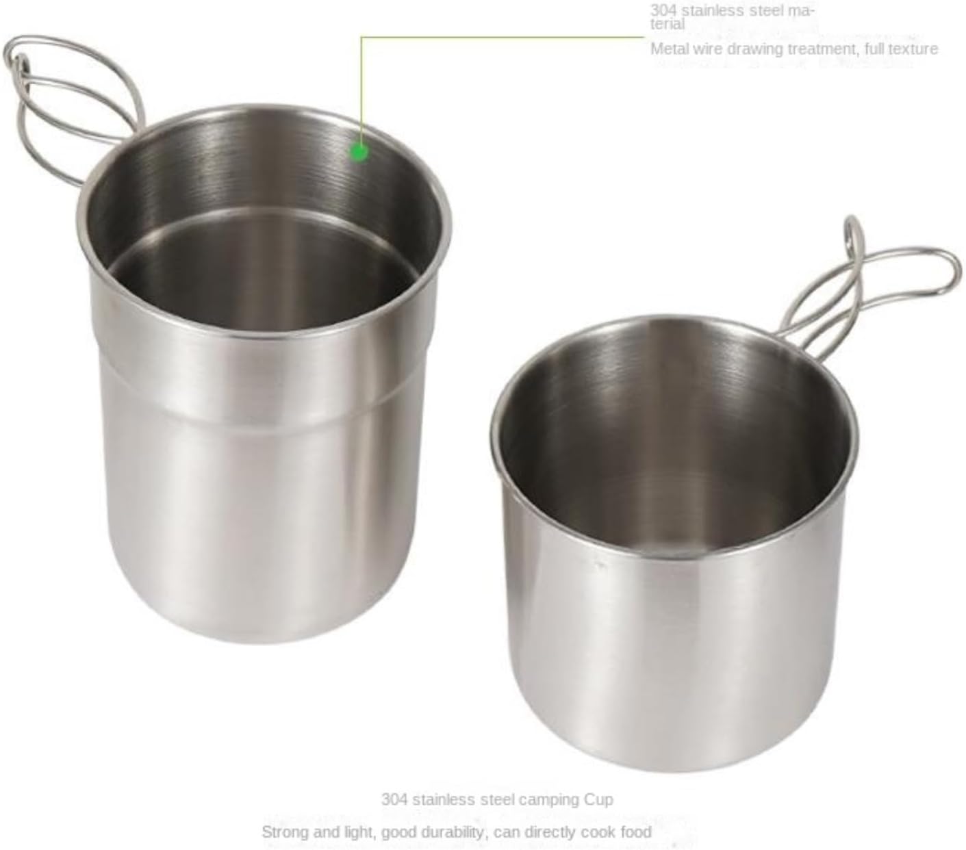 Camping Campfire Utensils, Outdoor 304 Stainless Steel Pot Set Foldable Mountain Climbing Travel Portable Camping Backpacking Gear