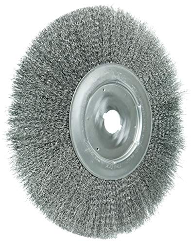 Image of Weiler 01319 12 inch Narrow Face Crimped Wire Wheel, .0118 inch Steel Fill, 1-1 /4 inch Arbor Hole, Made in The USA (Pack of 2)