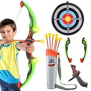 Teklemon LED Bogenschießen Set für Kinder