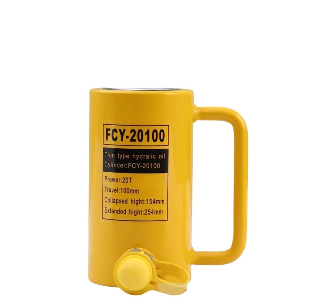 CXFCIHFT Long Type Hydraulic Cylinder FCY-20100 Hydraulic Jack with 20T Output, 100mm Piston Stroke