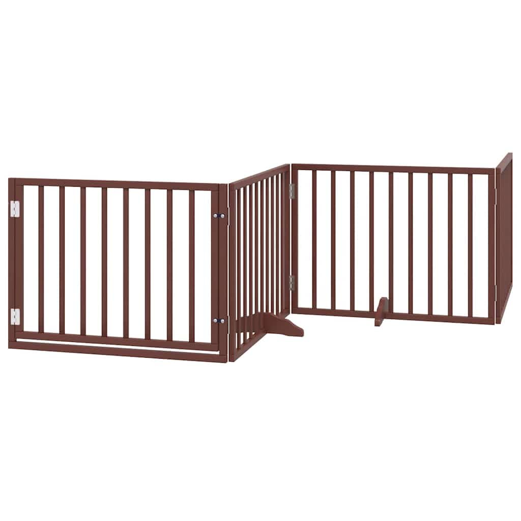 Puerta para perros con puerta marrón 800 cm madera de álamo plegable portátil al aire libre interior seguridad para mascotas para perros, cachorros, protección, entrenamiento, hogar, jardín