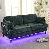 Comodidad de alta calidad y materiales duraderos La funda de tela de chenilla suave es hipoalergénica, transpirable y fácil de limpiar. Las patas de madera maciza proporcionan una gran estabilidad y un aspecto natural y cálido.