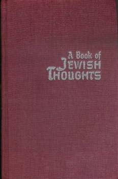 Hardcover A Book of Jewish Thoughts Book