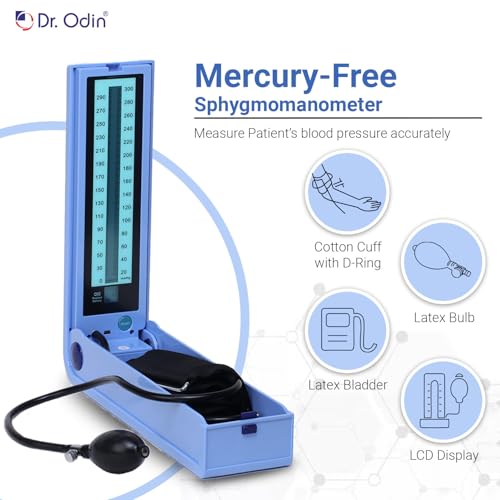Image of Dr. Odin OLS103 LCD Sphygmomanometer Manual Blood Pressure Monitor with Large Digital Display, Latex-Free Cuff, Accurate Readings, for Clinic & Home Use