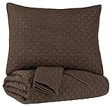 Signature Design by Ashley - Ryter Coverlet Set - King - Includes Coverlet & 2 Shams - Solid Color - Brown
