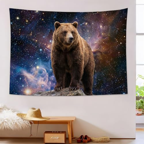 Tapiz decorativo de oso pardo para transformar paredes vacías de forma rápida y limpia