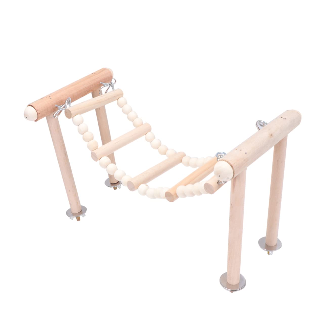 GALPADA Wooden Parrot Swing for Birds Climbing Ladder Standing Rack Safe Cage Accessories for Cockatiels Parakeets and Parrots Promotes Fun Exercise