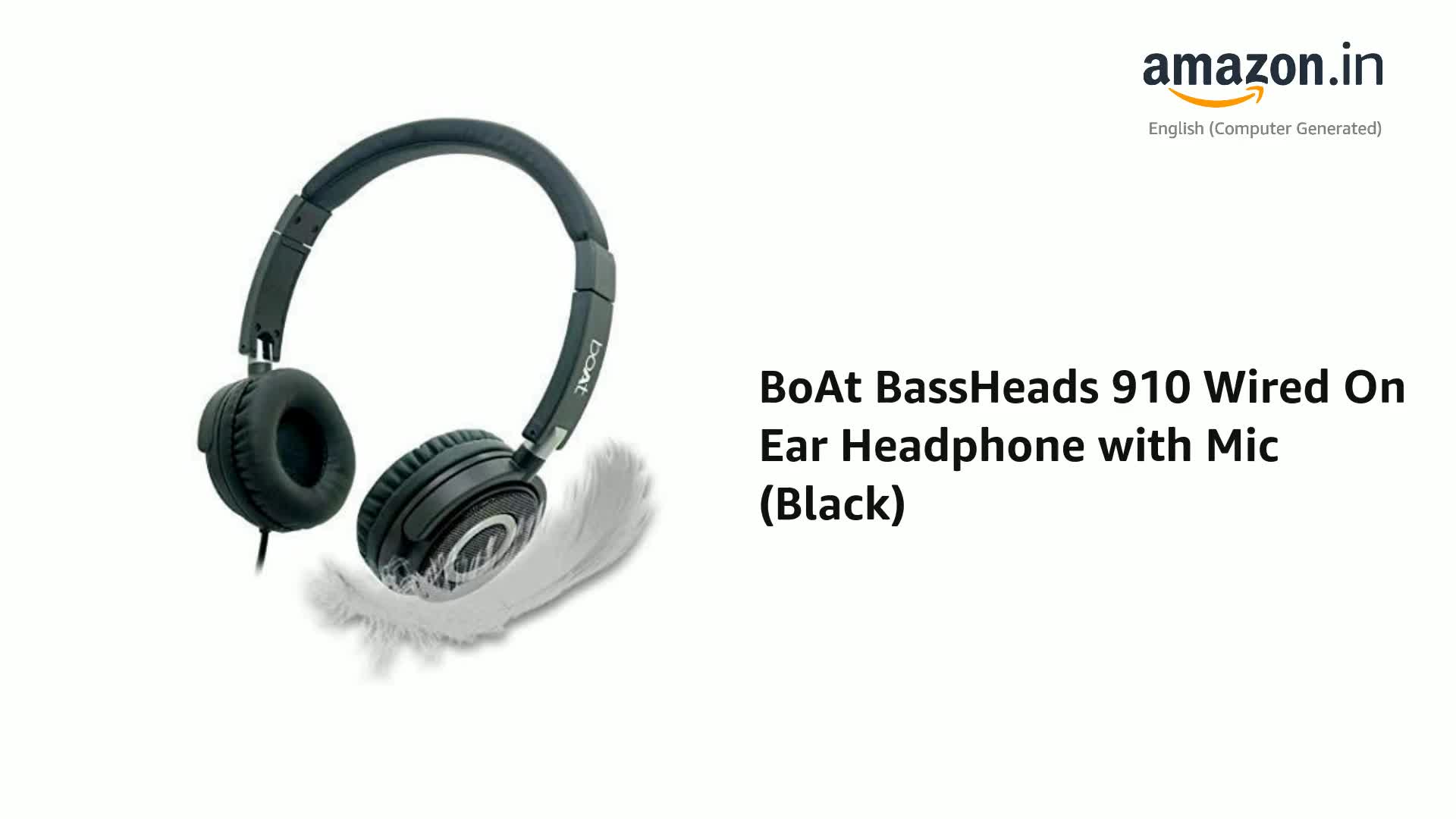 Renewed) BoAt Bass Heads 900 Wired Over Ear Headphones With Mic (White