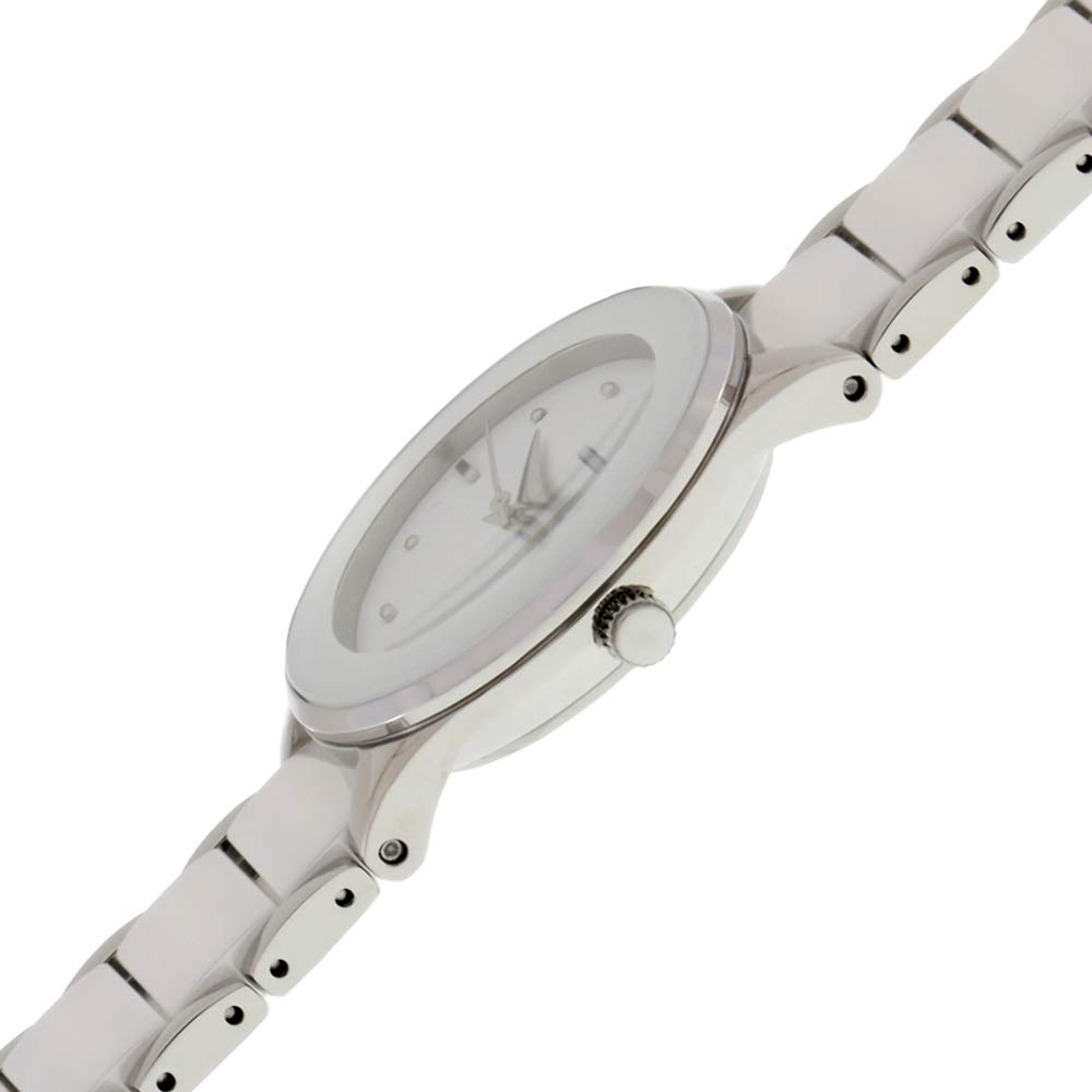 Dugena Damski zegarek na rękę Amica Ceramica ceramika 29 mm biały/srebrny