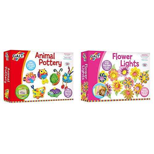 Image of Galt Toys, Animal Pottery, Kids' Craft Kits, Ages 6 Years Plus & Toys, Flower Lights, Kids' Craft Kits, Ages 7 Years Plus