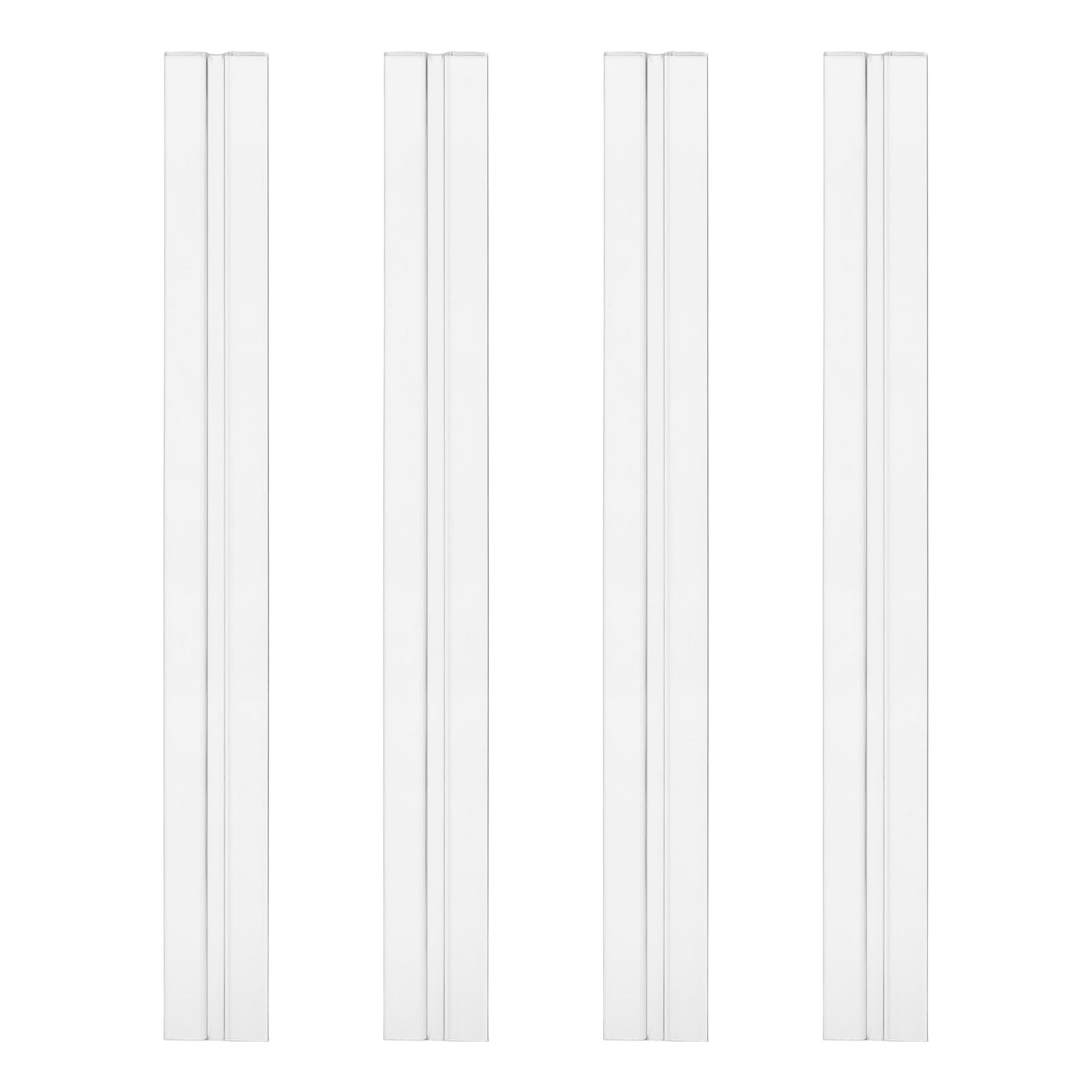 sourcing map 4Pcs Acrylic Flexible Hinges, 300x39mm Invisible Living Hinge, 360° Transparent Continuous Piano Low Profile Flex Hinge for DIY Furniture, Display Stand, Cabinets