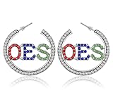 Order of The Eastern Star Sorority Gift Rhinestone OES Earrings - OES Symbol Jewelry for Women Sisterhood