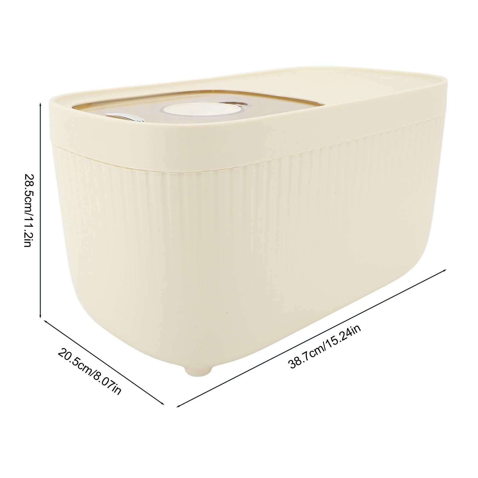 Contenitore per Riso in Plastica con Coperchio e Misurino,