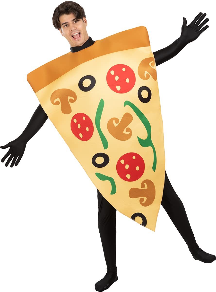 Funidelia | Disfraz de Pizza para hombre y mujer Comida, Bebida - Disfraz para adultos y divertidos accesorios para Fiestas, Carnaval y Halloween - Talla única - Marrón