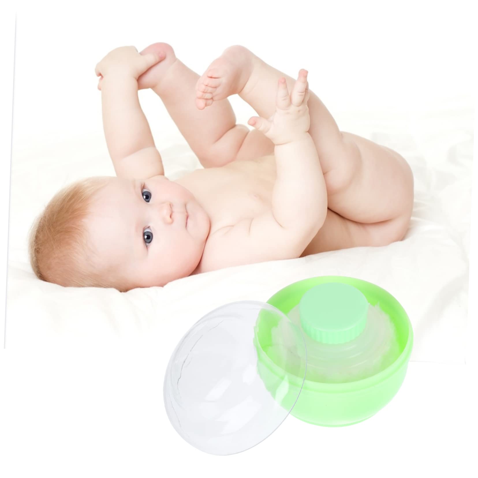 WRITWAA Set of 2 Powder Puff Containers with Makeup Applicator for Loose Powder