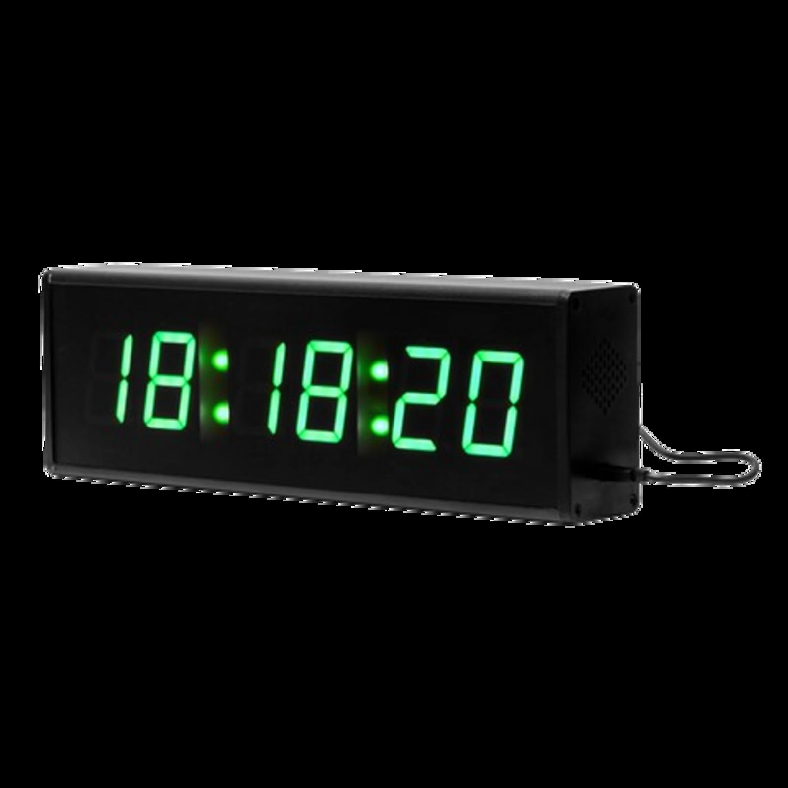 Ravencourt Digital LED Clock, Black With Green Digits, Medium