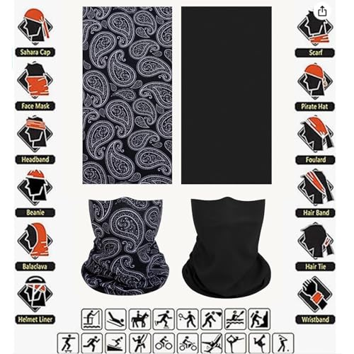 Image of Face Mask Multi Bandana Neck Gaiter Seamless Magic Headband Outdoor Face Scarf for Dust Wind and UV Resistance