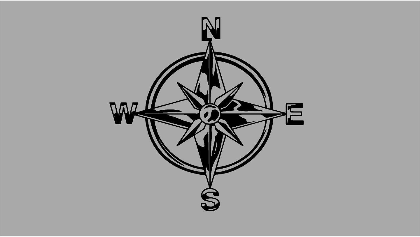 Tribal Compass Vinyl Die Cut Decals/Renault Duster Sticker Bumper Stickers for Windows, Cars, Trucks, Laptop (Medium,Black Matte)