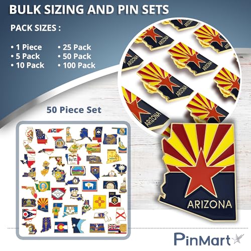 pinmart state shape flag lapel pin