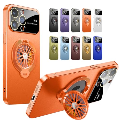 Coque iPhone 16 Plus orange magnétique pour éviter les rayures de l'objectif