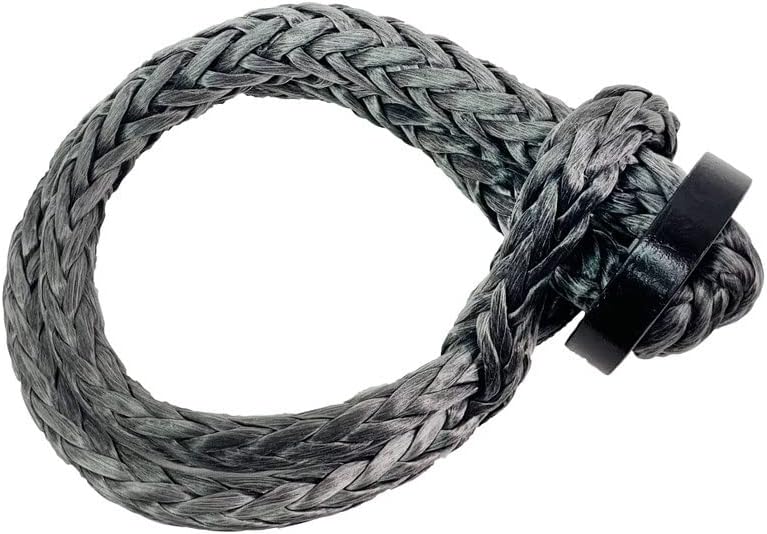 Overland Vehicle Systems Soft Shackle 7/16" 41,000 lb. with Collar - 22" with 600 Denier Ballistic Nylon Storage Bag - Dyneema Synthetic Fiber Rope - for Automotive Recovery and Towing