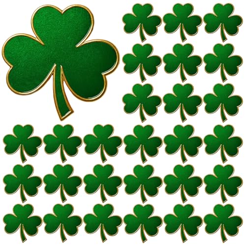 25/50/100/200 pieces small St. Patricks Day Clover Lapel Pins Shamrock Pin Brooches Patrick Day Three Leaf Clover Pins for women Irish festivals Souvenir gift bulk (100)