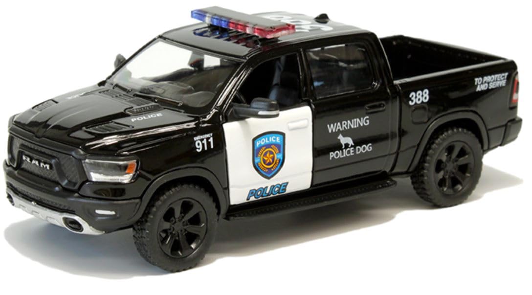 KiNSMART - 2019 Dodge Ram 1500 Pickup 1:46 O Scale 5" Die Cast Metal Model Toy Truck Police Edition