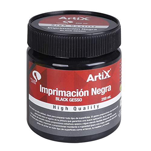 MP - Gesso Imprimación Negra para Manualidades, Acabado Opaco Color Negro - 250ml