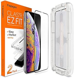 Spigen EZ Fit Full Coverage Tempered Glass Screen Protector for iPhone XS and iPhone X - 2 Pack