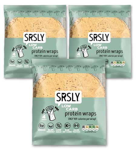 SRSLY Low Carb Protein Wraps 9" | Multipack | Only 109 Kcals | Keto | Vegan | High Protein | Low Sugar | High Fibre | Soft & Tasty | Seriously Low Carb