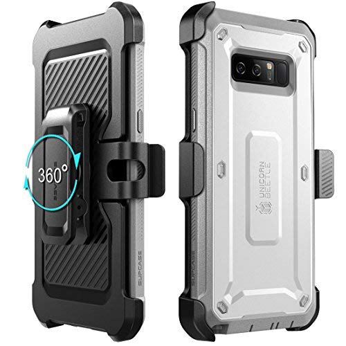 Supcase Unicorn Beetle Shield Series Case Designed For Galaxy Note 8, With Built-In Screen Protector Full-Body Rugged Holster Case For Galaxy Note 8 (2017 Release) (White) #TOP6