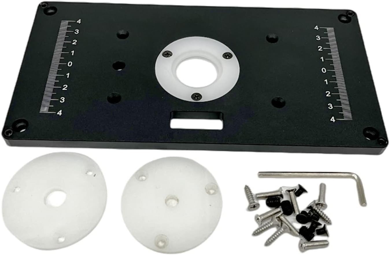 木工ルーターリフトとアルミニウムルーターテーブルインサートプレートルーターリフトベース 測定ツール(Thickening Plate