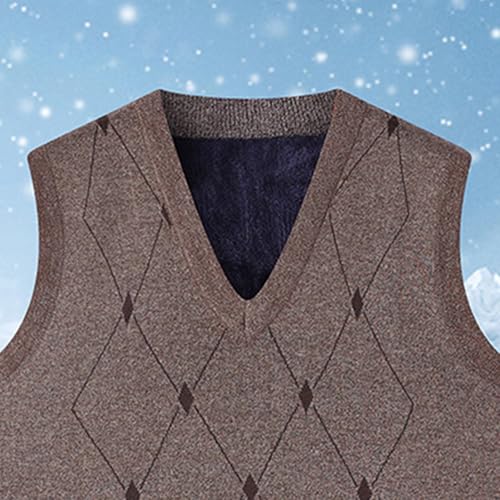 Cambkatl Men's Argyle Sweater Vest Vintage Pullover V Neck Casual Sleeveless Knitted 2025 Fall Jumper Tops4