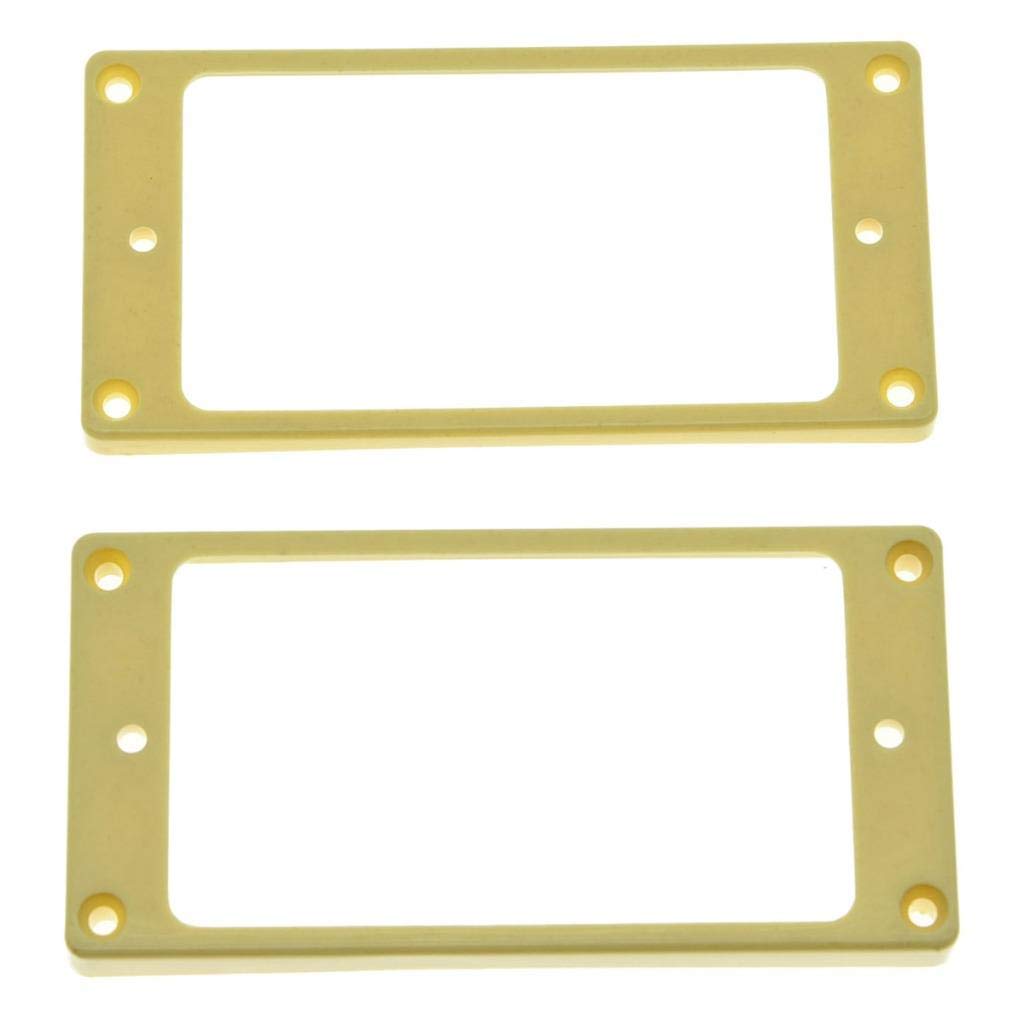 KAISH2pcs Cream Humbucker Pickup Ring Curved Bottom Frame for Epiphone Les Paul